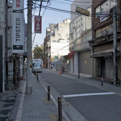 This street was completely packed the night before.