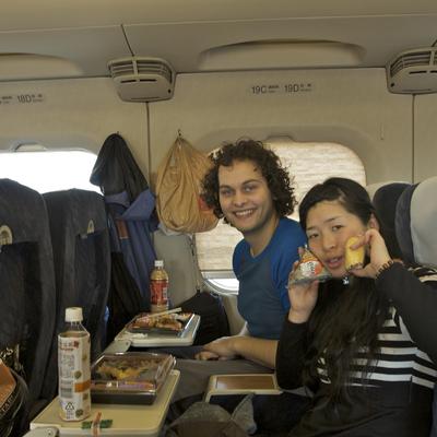 Bento on the Shinkansen (Sammi & Koko).