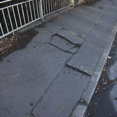 The bridge at the beginning of Fendalton Rd was buckled.