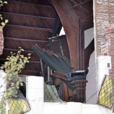 The Knox Church organ was also damaged, by the looks of things.