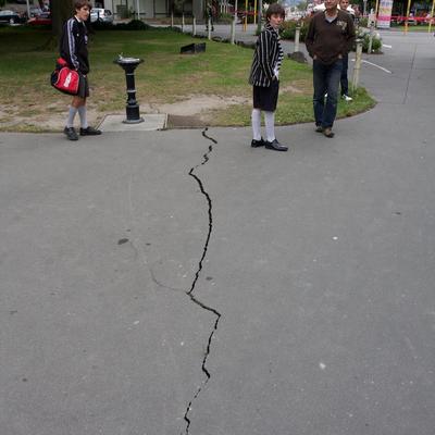 Cracks in the foot path were common.