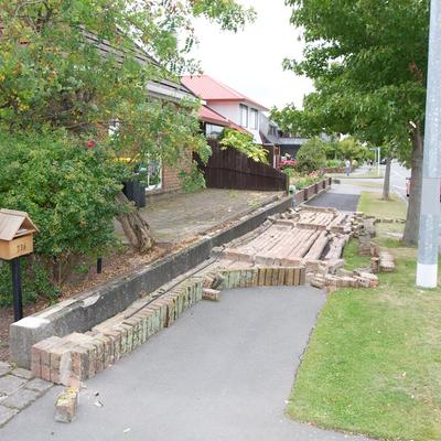 The neighbours fence, slightly more horizontal than usual.