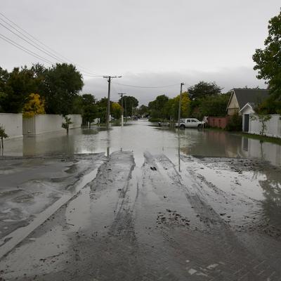 This street, in the Strowan area, looked deep enough to have a boat.