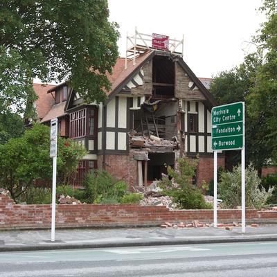 Another older house suffers severe structural failure.