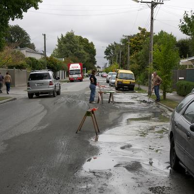 Suburban roads now with dangerous pot holes swirling with sewage.