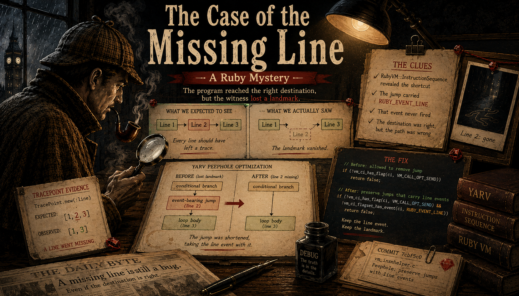 The Case of the Missing Line: A Ruby Mystery