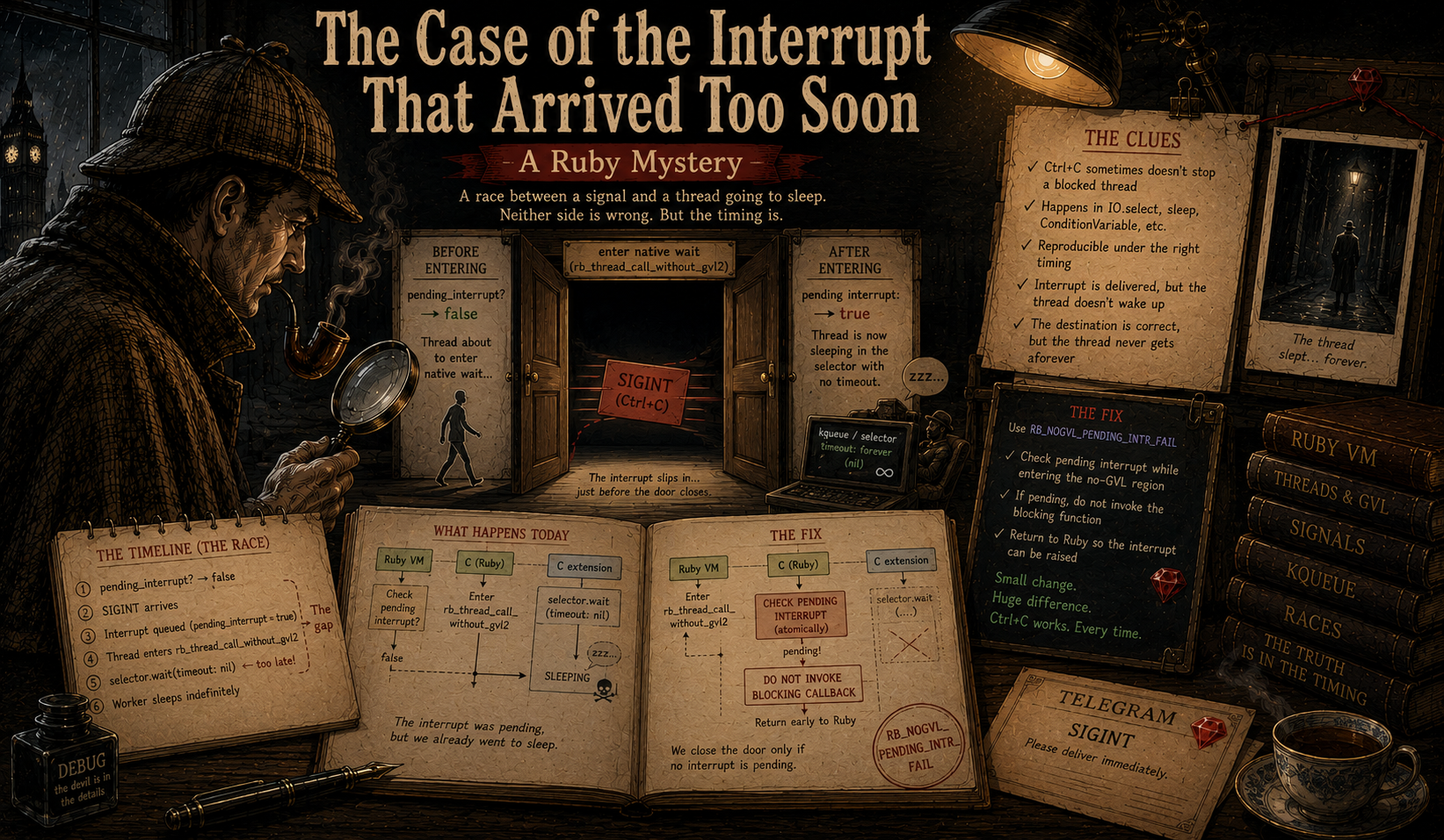 The Case of the Interrupt That Arrived Too Soon: A Ruby Mystery
